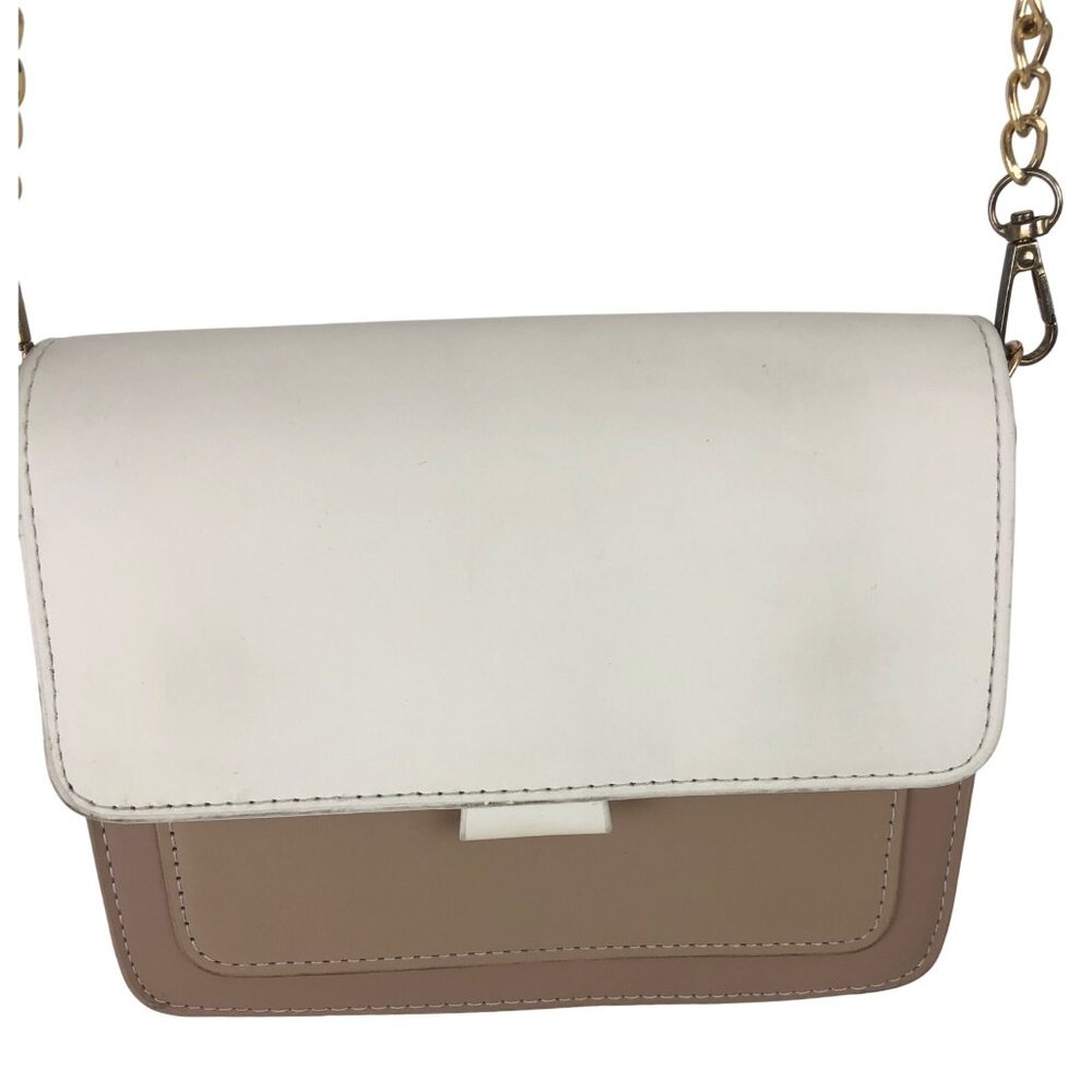 Colorblock Crossbody Bag w/Gold Chain Strap & Adjustable Leather Shoulder Strap - Picture 3 of 15
